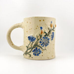 Ręcznie robiony kubek ceramiczny - 500ml chabry